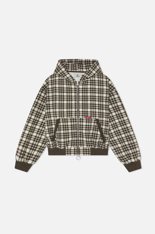 Scff Brown Checks Zipper