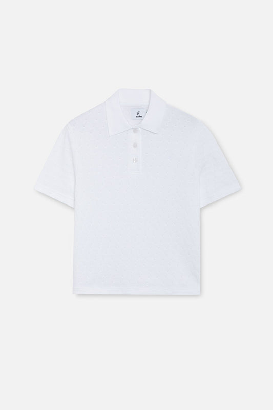 Openwork White Polo